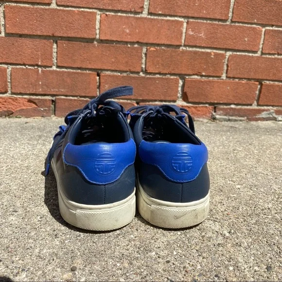 Tory Burch Sport Leather Ruffle Casual Shoe Women's Size 10 Blue - Picture 6 of 7